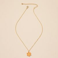 New Flower Dripping Oil Necklace Simple Necklace Clavicle Chain Wholesale main image 3