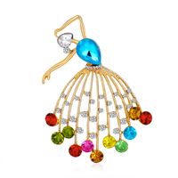 Retro Ballet Girl Brooch Color Diamond Brooch Wholesale main image 2