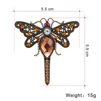 European And American Retro Big Dragonfly Brooch Full Of Diamond Brooch main image 3