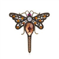 European And American Retro Big Dragonfly Brooch Full Of Diamond Brooch main image 6