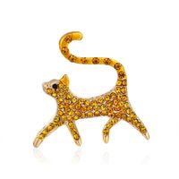 New Retro Animal Brooch Cat Full Diamond Brooch Wholesale main image 1