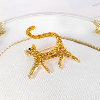 New Retro Animal Brooch Cat Full Diamond Brooch Wholesale main image 5