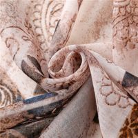Yarn Cotton Linen Scarf Caramel Contrast Color Carving Floral Tassel Scarf Shawl main image 5