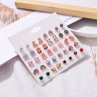 20 Pairs Of Small Daisy Love Earrings Set Fashion Popular Flower Bee Earrings Wholesale main image 4
