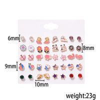 20 Pairs Of Small Daisy Love Earrings Set Fashion Popular Flower Bee Earrings Wholesale main image 6