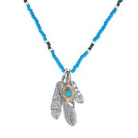 Retro Feather Eagle Claw Pendant Necklace Female Boho Style Beads Sweater Chain main image 6