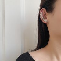 European And American Ear Bone Clip Earrings Full Diamond Wheat Ear Flower Crystal Ear Clip main image 4