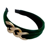 Fashion Van Baroque Chain Headband Gold Velvet Handmade Headband Hair Accessories main image 6