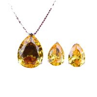 Fashion Multi-color Diamond Inlaid Water Drop Copper Pendant Earring main image 6