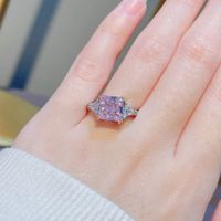 Fashion Pink Diamon Copper Ring Pendant Earring main image 5