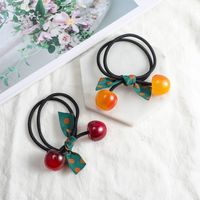 Bowknot Hair Rope Cherry Rubber Band Hair Ring Simple Hair Accessories main image 5