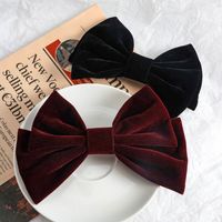 Korean Solid Color Velvet Big Bow Hairpin Duckbill Clip Hair Accessories main image 2