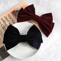 Korean Solid Color Velvet Big Bow Hairpin Duckbill Clip Hair Accessories main image 5