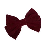 Korean Solid Color Velvet Big Bow Hairpin Duckbill Clip Hair Accessories main image 6