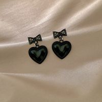 Tide Black Love Earrings Female Retro Design Niche Earrings sku image 1