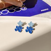 Klein Blue Earrings Autumn And Winter Flocking Blue Earrings Niche Design Earrings sku image 3