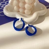 Klein Blue Earrings Autumn And Winter Flocking Blue Earrings Niche Design Earrings sku image 12