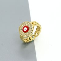 Retro-persönlichkeit Voller Diamantfarbe Runder Augenring Türkei Teufelsauge Offener Ring sku image 5