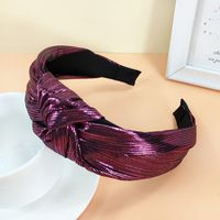 Bright Silk Fabric Knotted Headband Simple Wide-sided Fashionable Headband sku image 2
