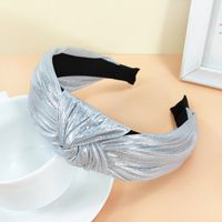 Bright Silk Fabric Knotted Headband Simple Wide-sided Fashionable Headband sku image 3