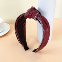 Retro Classic Leather Knotted Wide-brimmed Pu Knotted Hairpin Headband sku image 5