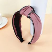 Retro Classic Leather Knotted Wide-brimmed Pu Knotted Hairpin Headband sku image 7