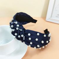 New Retro Pearl Knotted Hairband Simple Wide-brimmed Hair Accessories sku image 2