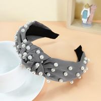 New Retro Pearl Knotted Hairband Simple Wide-brimmed Hair Accessories sku image 3