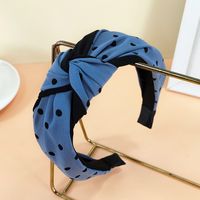 Retro Wave Point Color Matching Knotted Double-layer Mixed Color Hairpin Fabric Hairband sku image 2