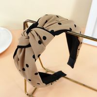 Retro Wave Point Color Matching Knotted Double-layer Mixed Color Hairpin Fabric Hairband sku image 5