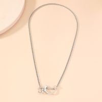 Korean Simple Fine Chain Clavicle Chain Elegant Niche Design Hollow Cat Pendant Necklace sku image 1