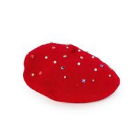 Autumn And Winter New Fashion Color Diamond Beret Octagonal Hat sku image 5