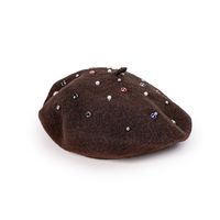 Autumn And Winter New Fashion Color Diamond Beret Octagonal Hat sku image 2
