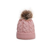 Chapeau Pour Enfants En Laine À Boule De Fourrure Tricoté Simple De Couleur Pure À La Mode sku image 8