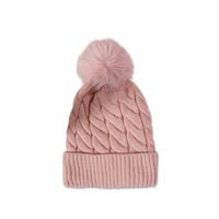 New Autumn And Winter Warm Woolen Hat Korean Fashion Fur Ball Knitted Hat sku image 1