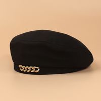 Beret  New Korean Fashion Casual Painter Hat Retro Diamond-studded Chain Beret Hat sku image 1
