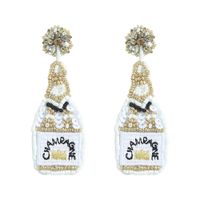 Bohemian Creative Rice Beads Wine Bottle Glass New Year Party Earrings sku image 6