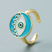 Devil's Eye Series Simple Round Color Dripping Eye Ring Hip-hop Open Ring sku image 4