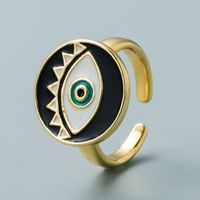 Devil's Eye Series Simple Round Color Dripping Eye Ring Hip-hop Open Ring sku image 5