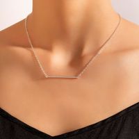 Fashion Jewelry Silver Word Alloy Necklace Geometric Simple Single-layer Necklace sku image 1