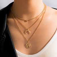 Fashion Hollow Pendant Three-layer Necklace Meniscus Heart Multi-layer Necklace sku image 1