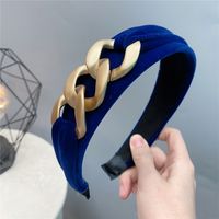 Fashion Van Baroque Chain Headband Gold Velvet Handmade Headband Hair Accessories sku image 1