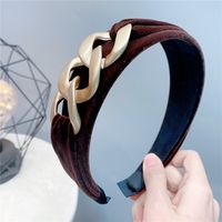 Fashion Van Baroque Chain Headband Gold Velvet Handmade Headband Hair Accessories sku image 6