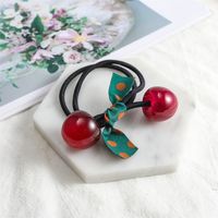 Bowknot Hair Rope Cherry Rubber Band Hair Ring Simple Hair Accessories sku image 2