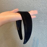 Fashion Solid Color Simple Wide-brimmed Headband Cute Velvet Hair Ring sku image 2
