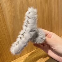 New Autumn And Winter Fur Hair Clip Korean Plush Catching Clip Shark Clip sku image 9