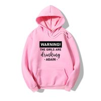 Hooded Letter Print Long-sleeved Fleece Sweatshirt main image 4