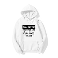 Hooded Letter Print Long-sleeved Fleece Sweatshirt sku image 1