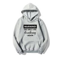 Hooded Letter Print Long-sleeved Fleece Sweatshirt sku image 7