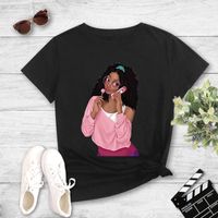 Fashion Girl Print Casual Short-sleeved T-shirt Women main image 4